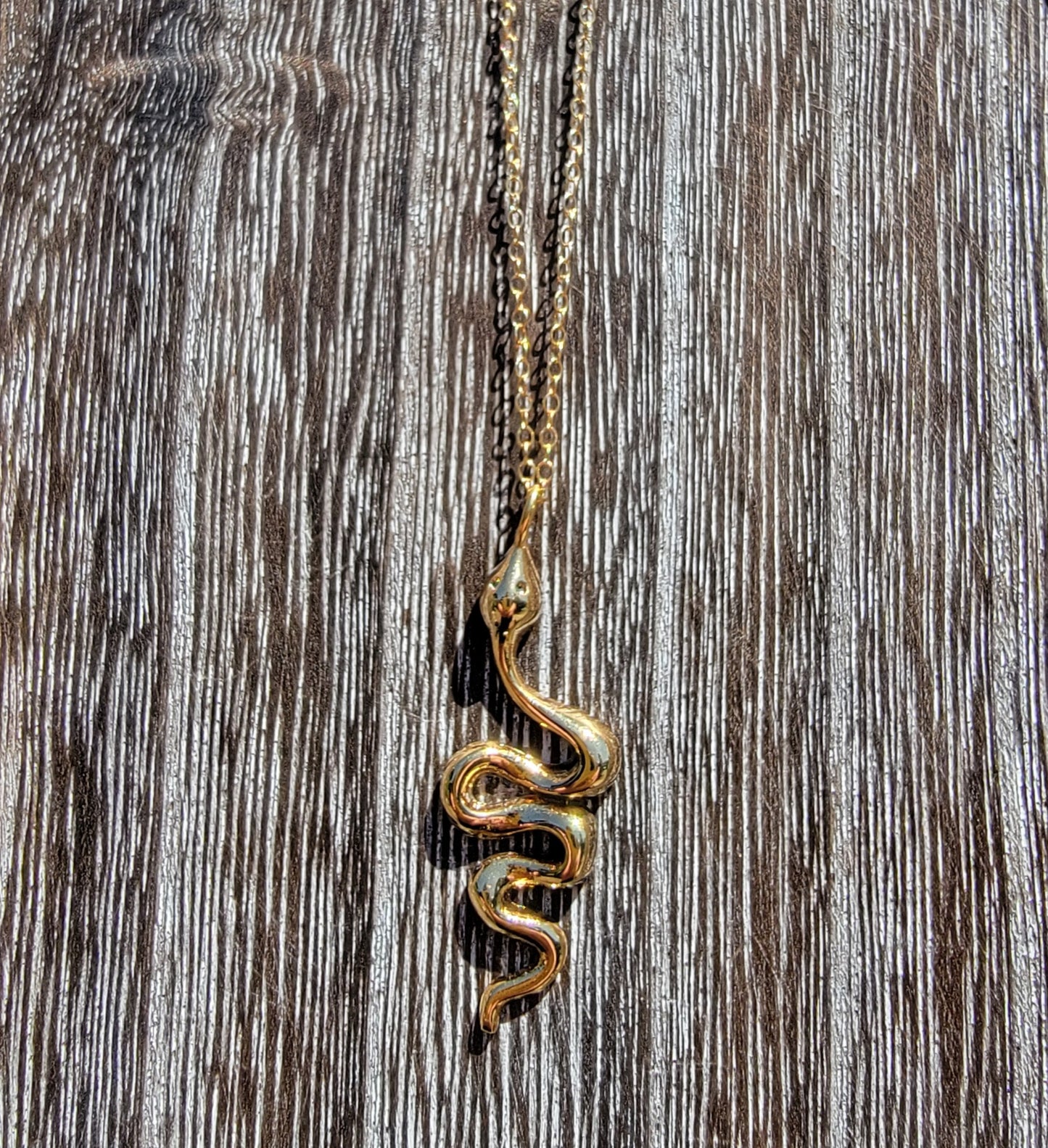 18k Gold-Filled Snake Charm and 16" 18k Gold-filled Chain