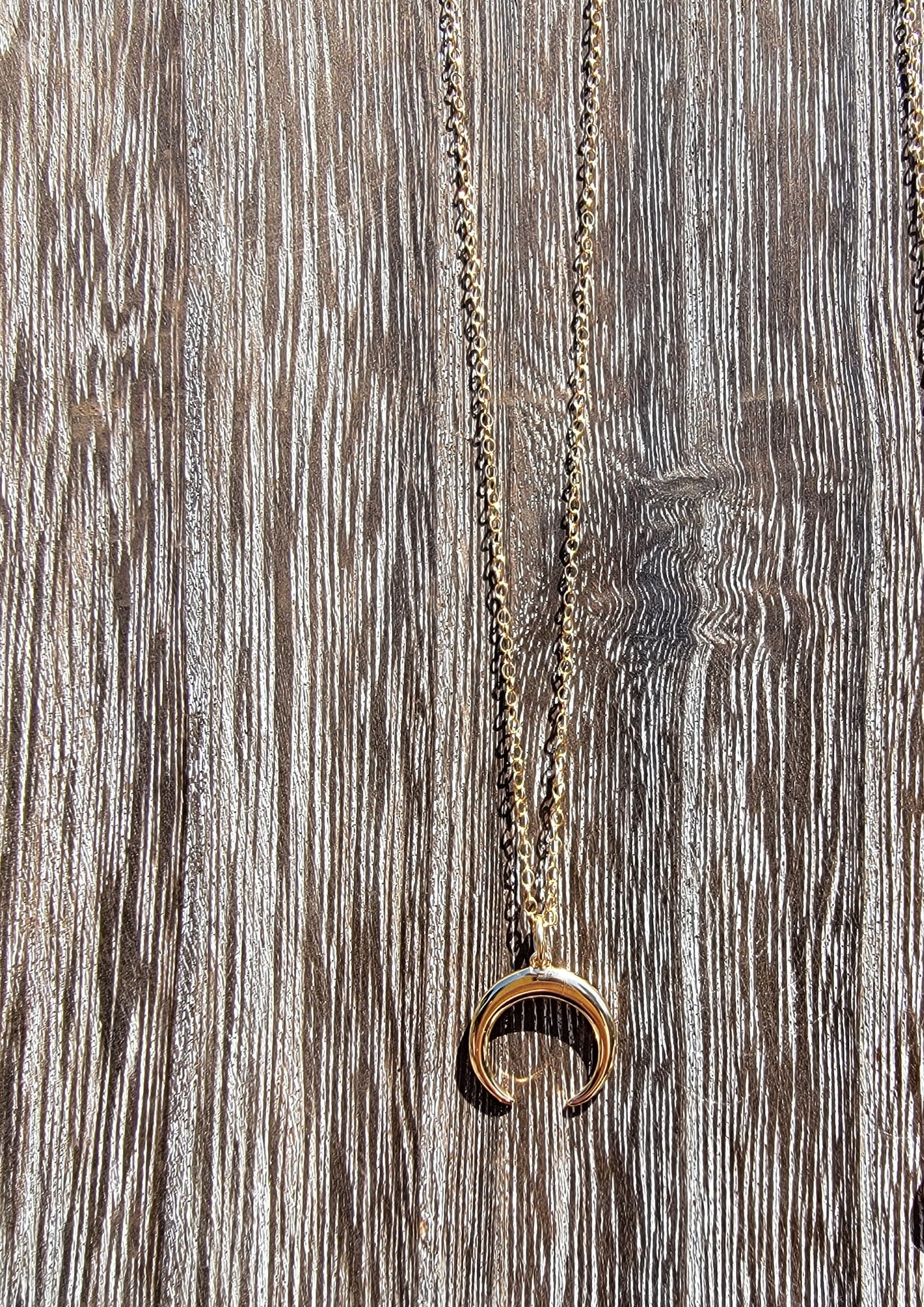 Crescent Moon Pendant & 16" Gold-filled Chain Necklace