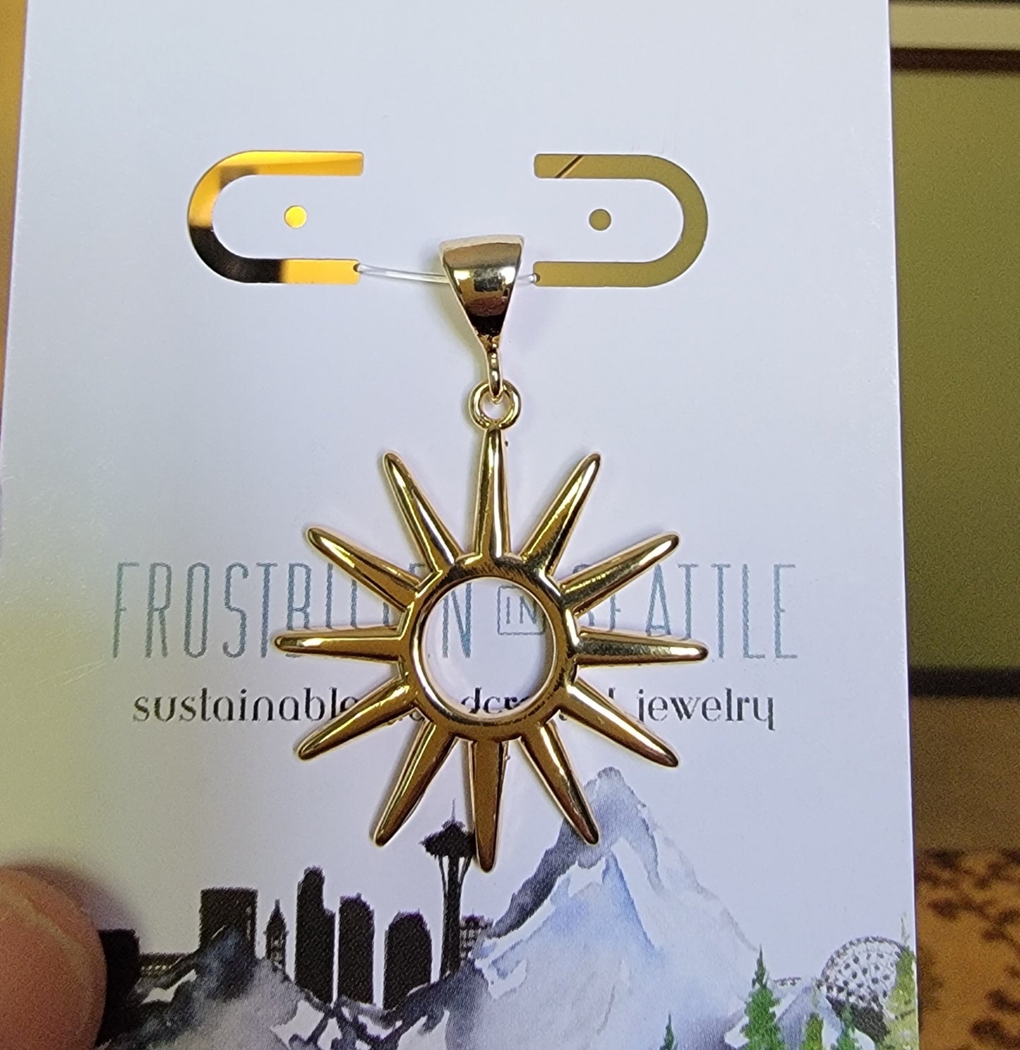 Large 14k gold-filled Open Sun pendant