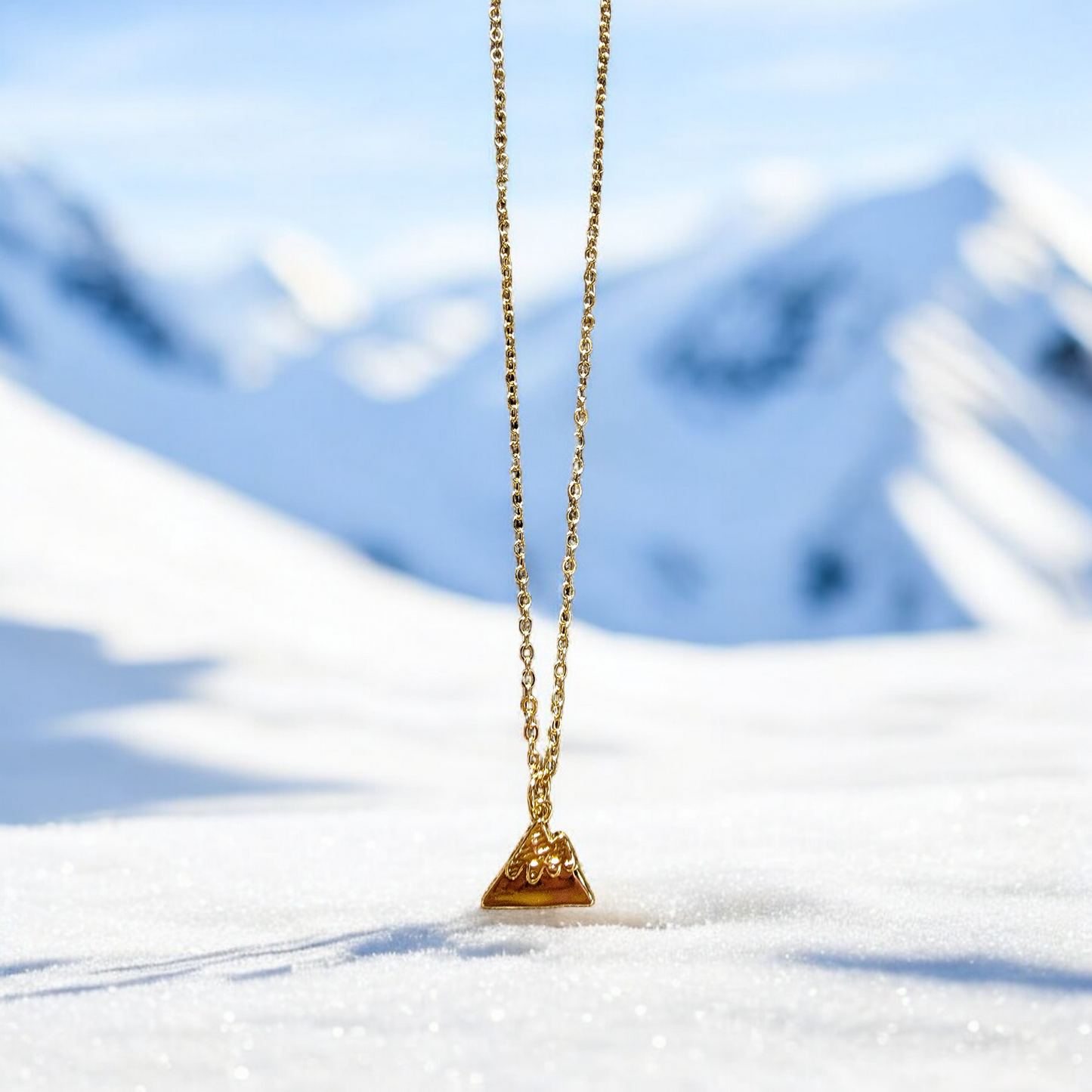 14k Gold-filled Snowy Mountain Necklace on 17" Chain