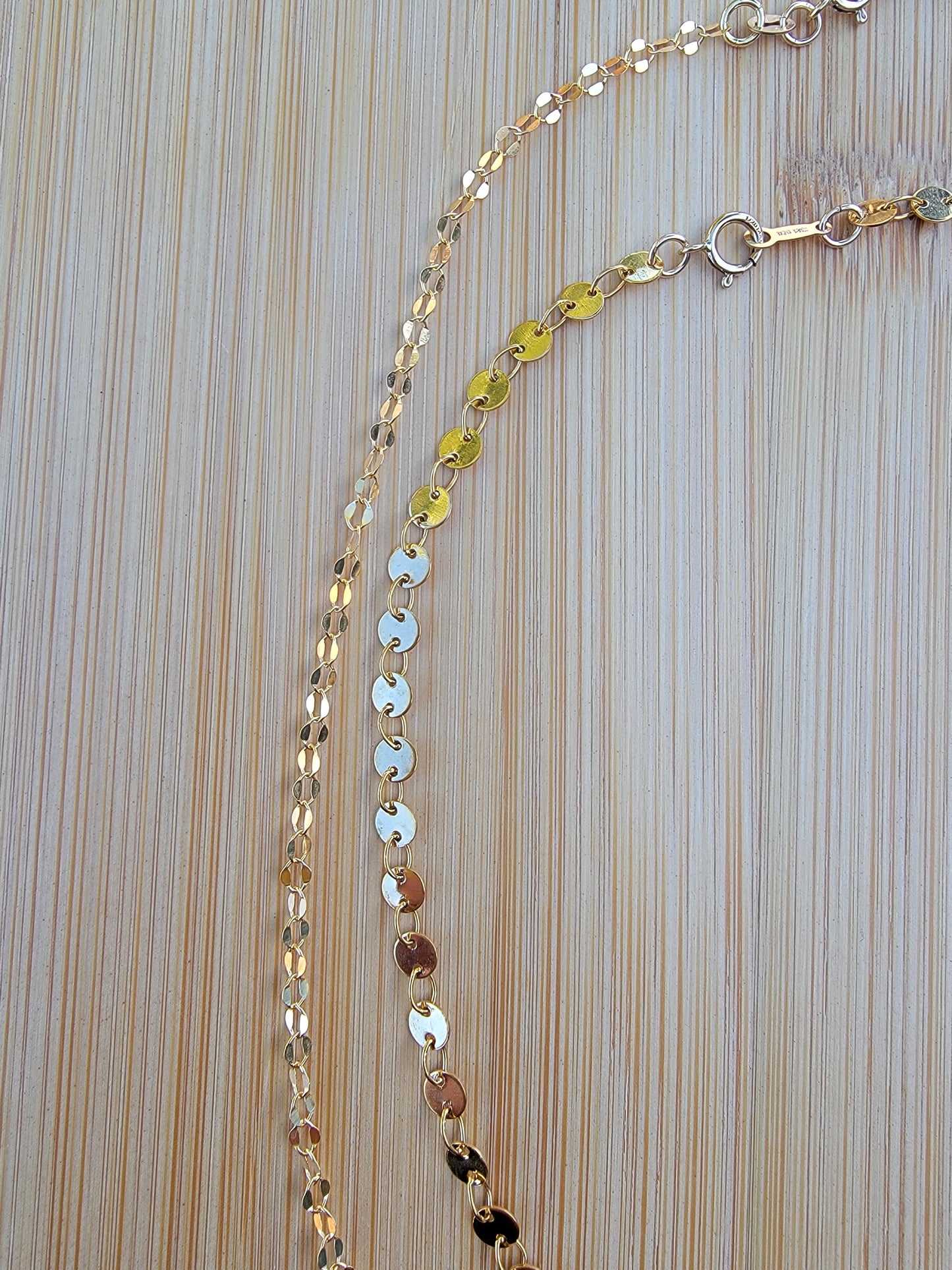 Water-proof 18k Gold-filled Sparkle Double Flat Chain