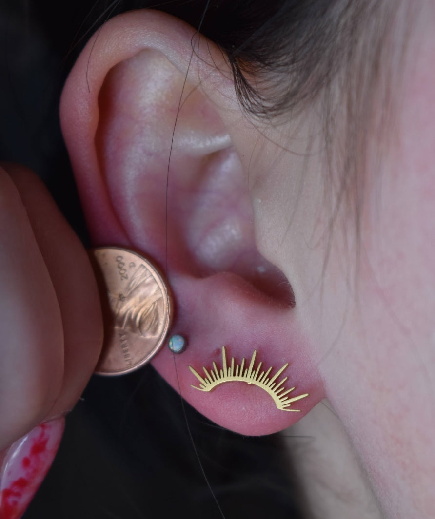 Sun Ray Stud Earring | Waterproof PVD Titanium Steel
