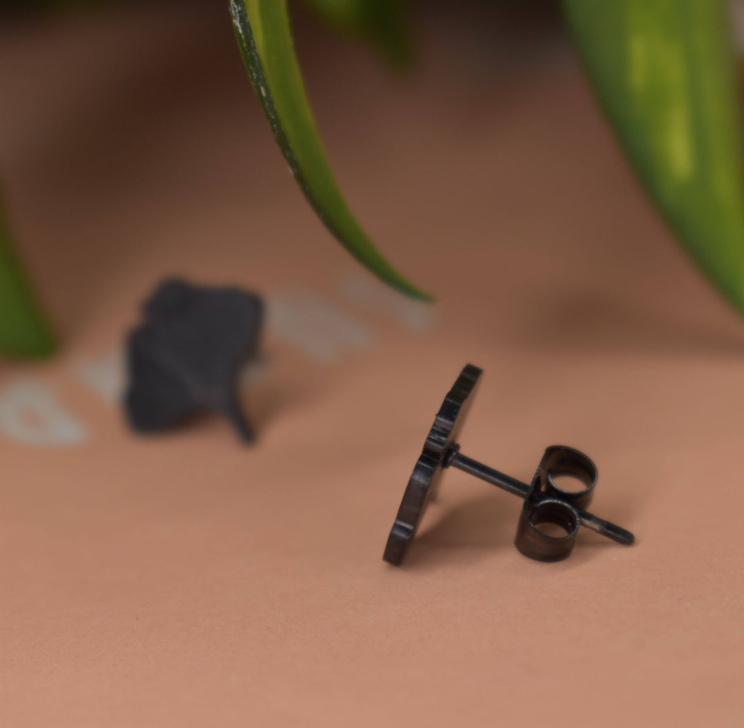 Ginkgo Biloba Large Stud Earrings |Titanium Steel PVD Waterproof